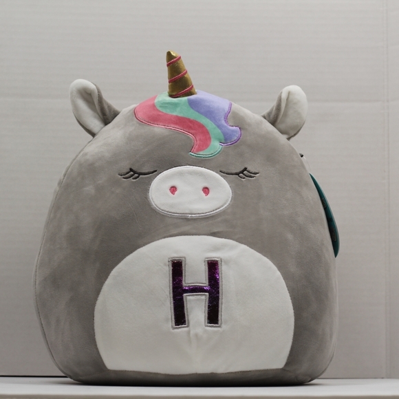 12" Monogrammed 'H' Teresa Unicorn Squishmallows - Picture 3 of 12